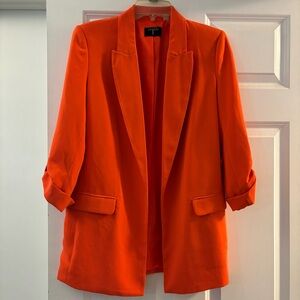 Tahari Vibrant Orange Open-Front Blazer